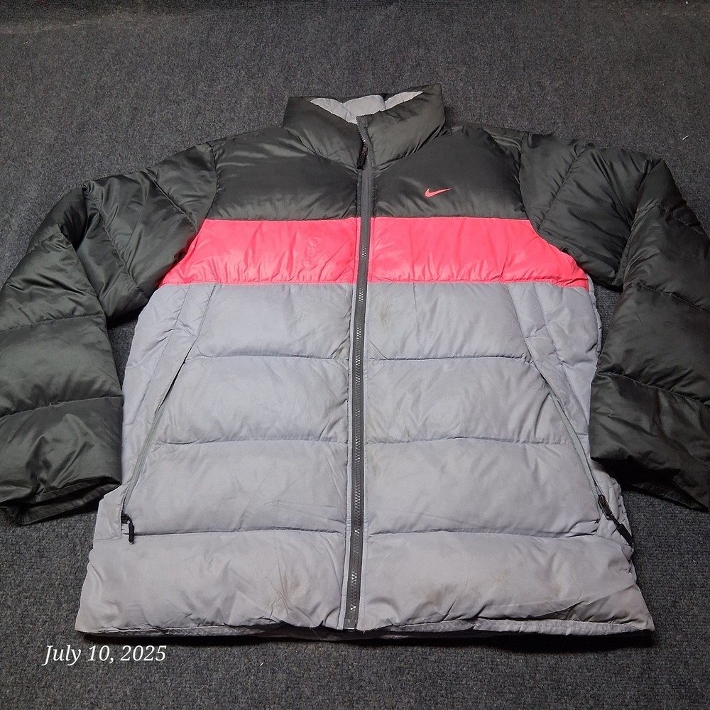 VTG Nike The Athletic Dept Goose Down Puffer Jacket‎ Size Large 3 Tone